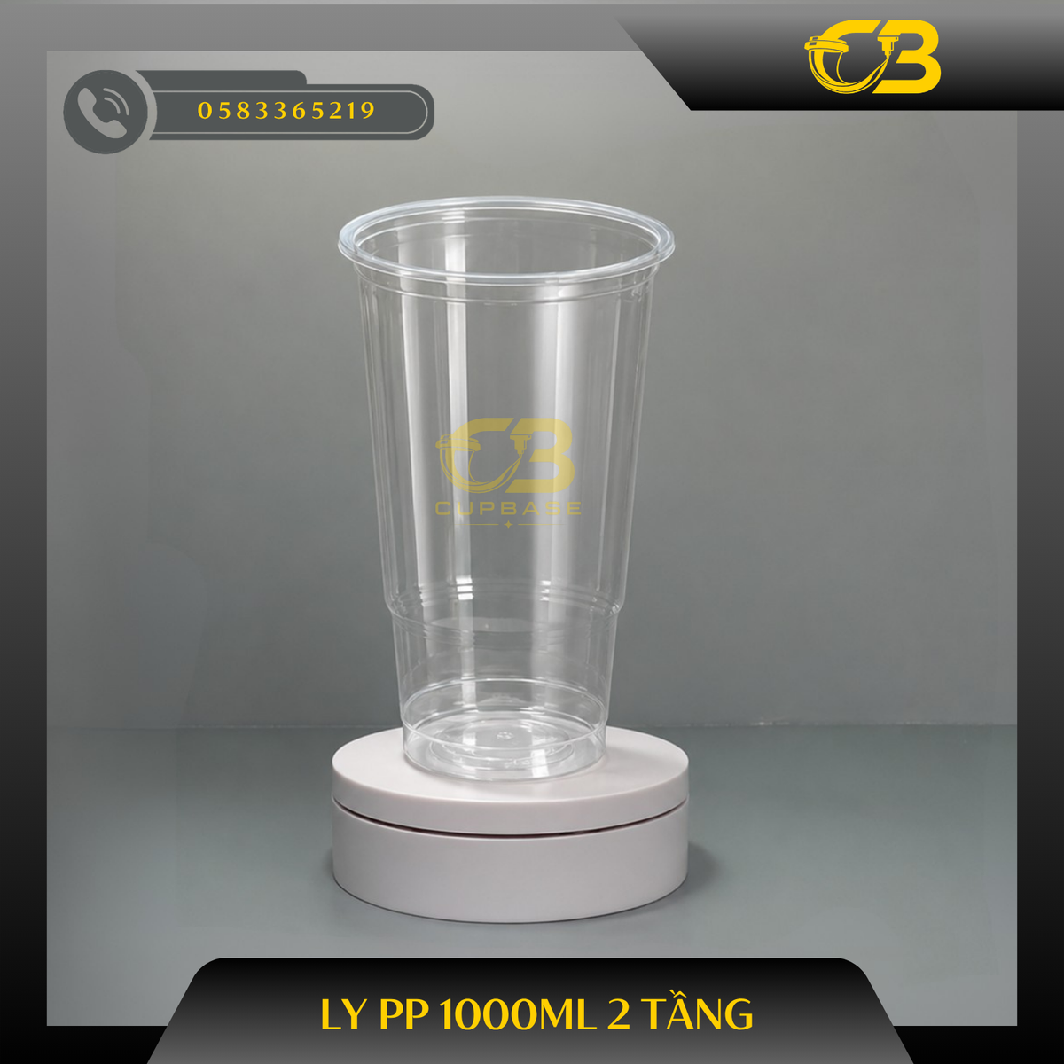 Ly nhựa PP 1000ml 2 tầng