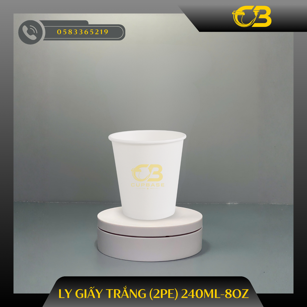 Ly giấy trắng (2PE) 240ml