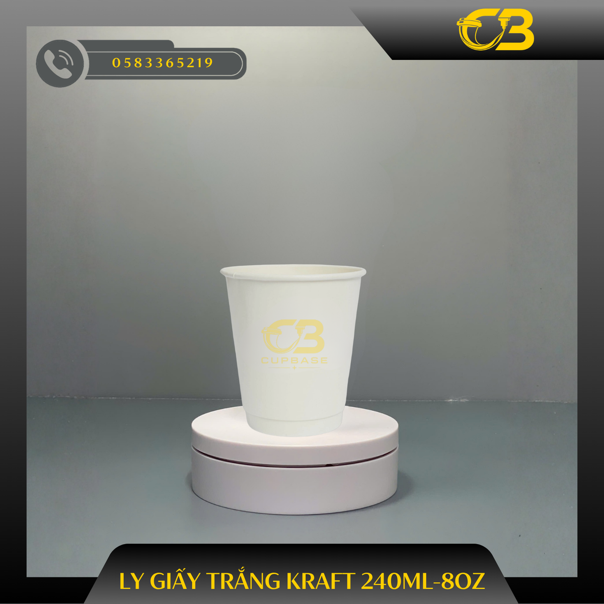 Ly giấy trắng Kraft 240ml