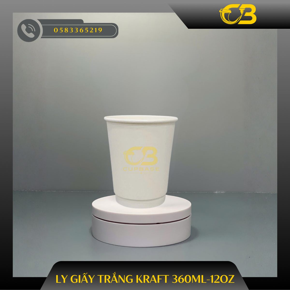 Ly giấy trắng Kraft 360ml