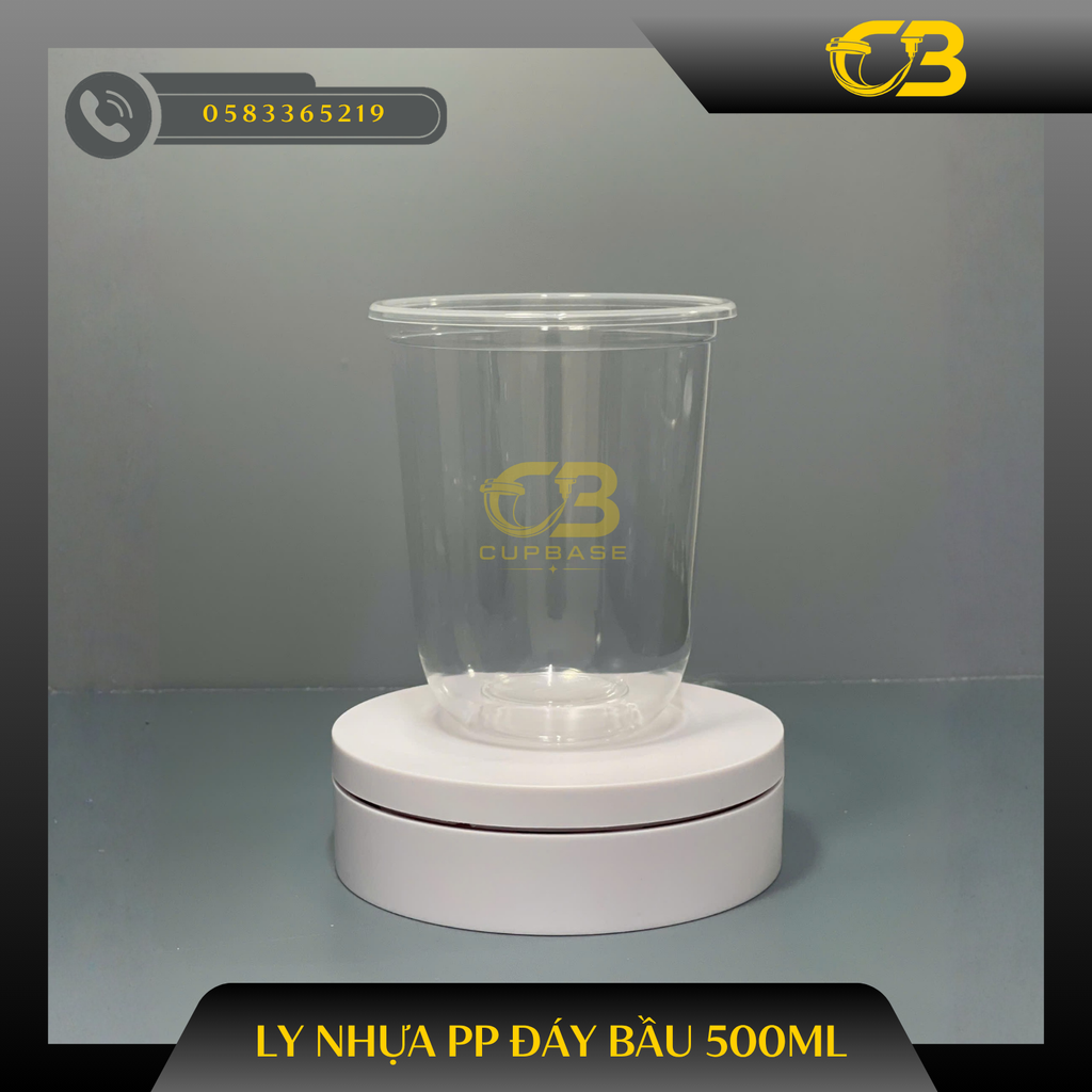 Ly nhựa PP đáy bầu 500ml