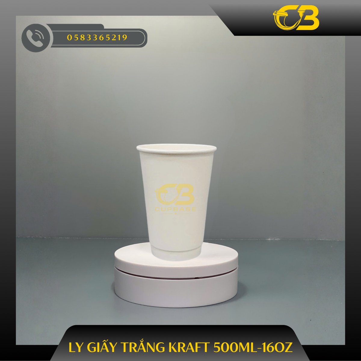 Ly giấy trắng Kraft 500ml
