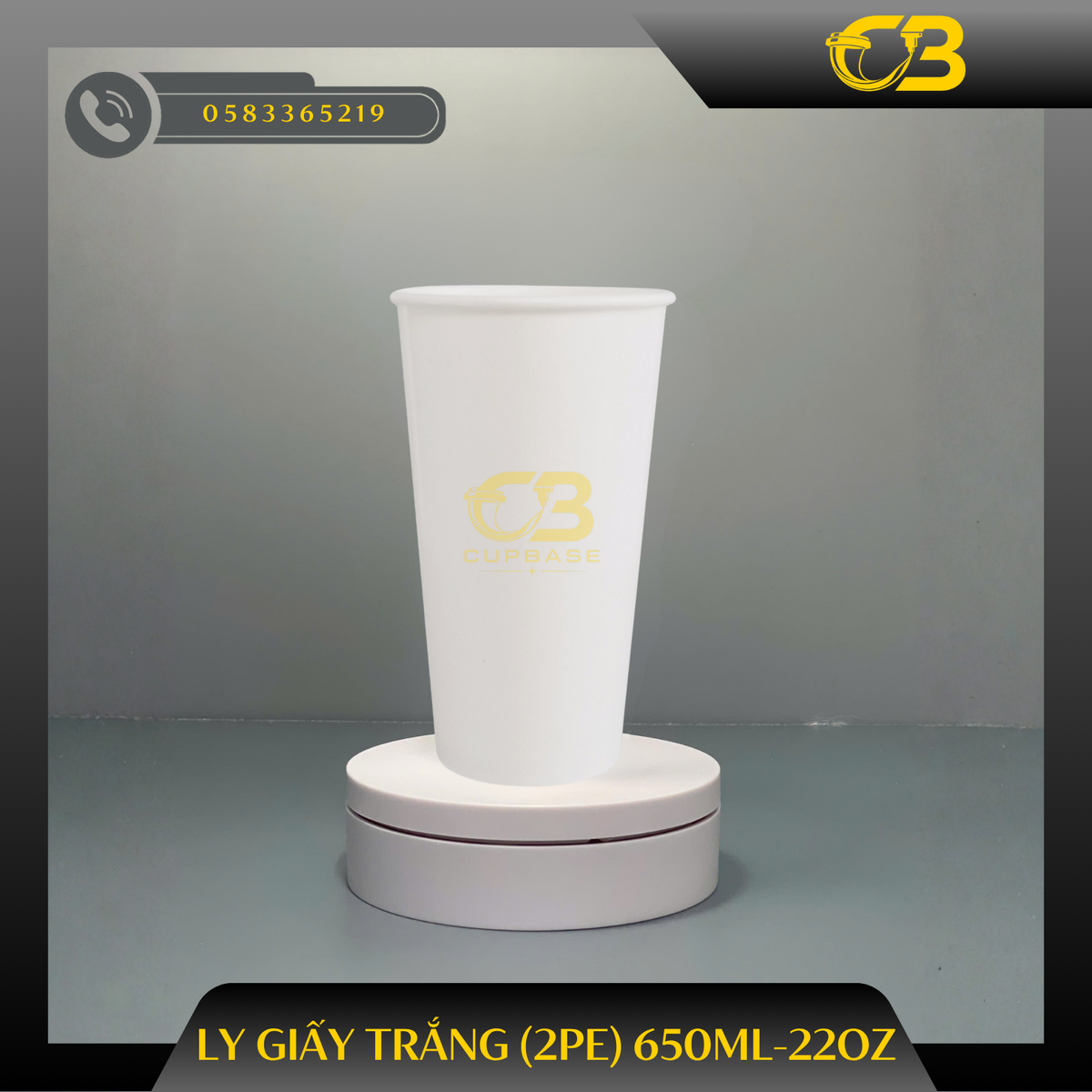 Ly giấy trắng (2PE) 650ml