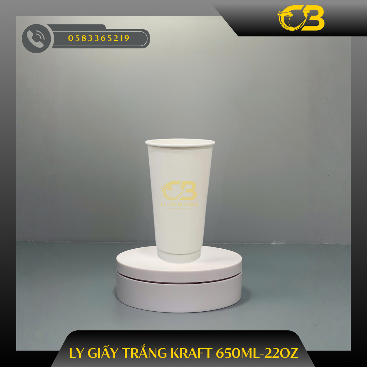 Ly giấy trắng Kraft 650ml