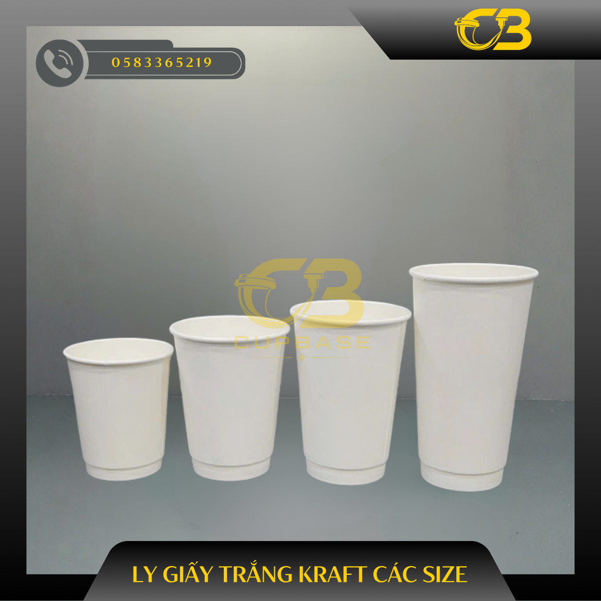 Ly giấy Kraft trắng các size